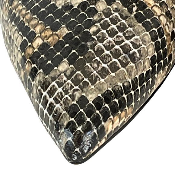 Linea Paolo Shoes Ankle Booties 7M Heels Side Zip Faux Snakeskin Stilleto - Picture 7 of 15